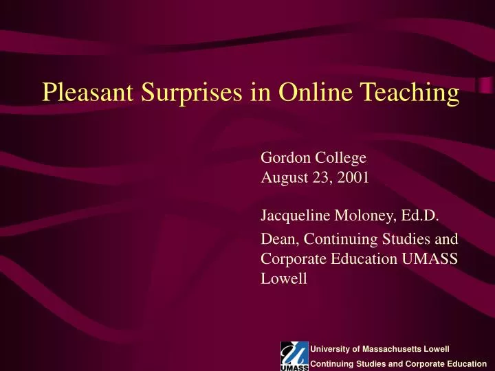 pleasant surprises in online teaching