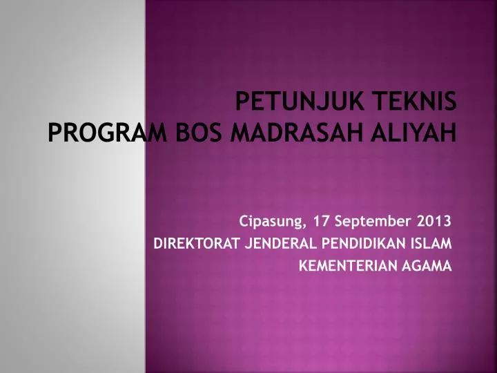 petunjuk teknis program bos madrasah aliyah
