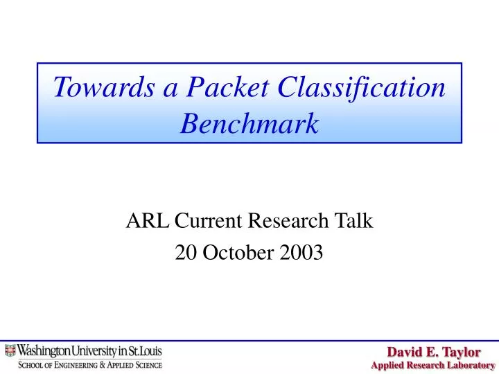 towards a packet classification benchmark