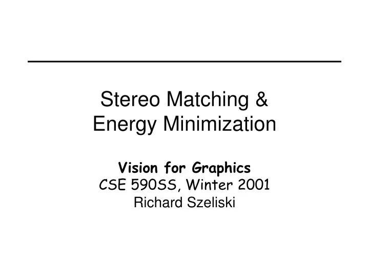 stereo matching energy minimization