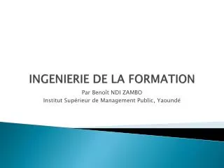 ingenierie de la formation