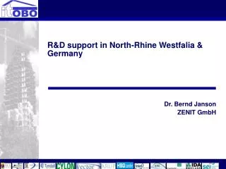 R&amp;D support in North-Rhine Westfalia &amp; Germany
