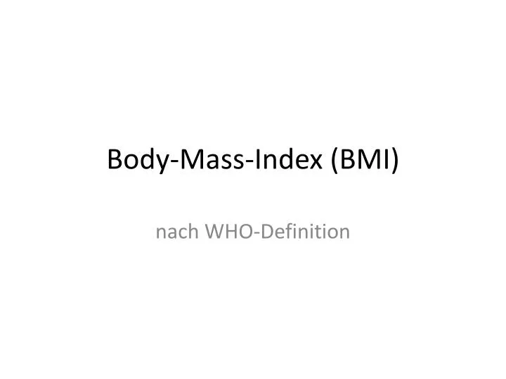 body mass index bmi