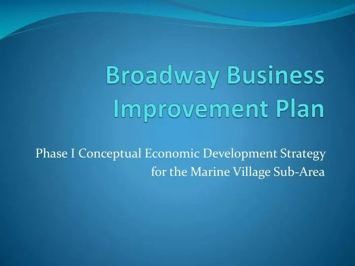 broadway business improvement plan