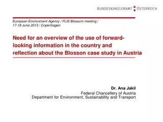 European Environment Agency / FLIS Blossom meeting / 17-18 June 2013 / Copenhagen