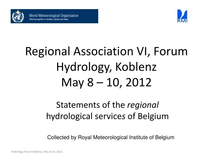 regional association vi forum hydrology koblenz may 8 10 2012