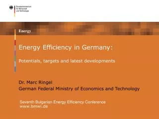 Energy Efficiency in Germany: Potentials, targets and latest developments