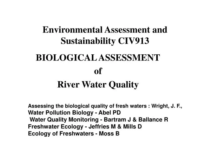 environmental assessment and sustainability civ913