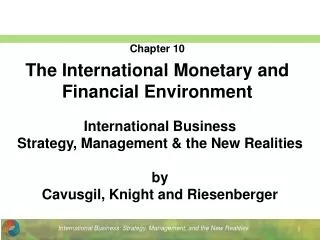 Chapter 10 The International Monetary and Financial Environment