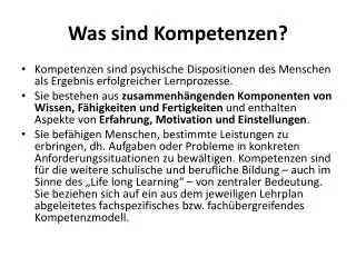 was sind kompetenzen