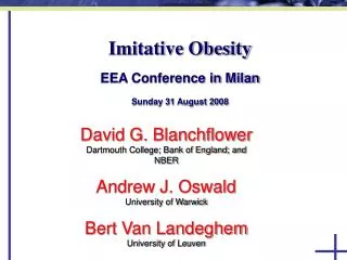 Imitative Obesity EEA Conference in Milan Sunday 31 August 2008