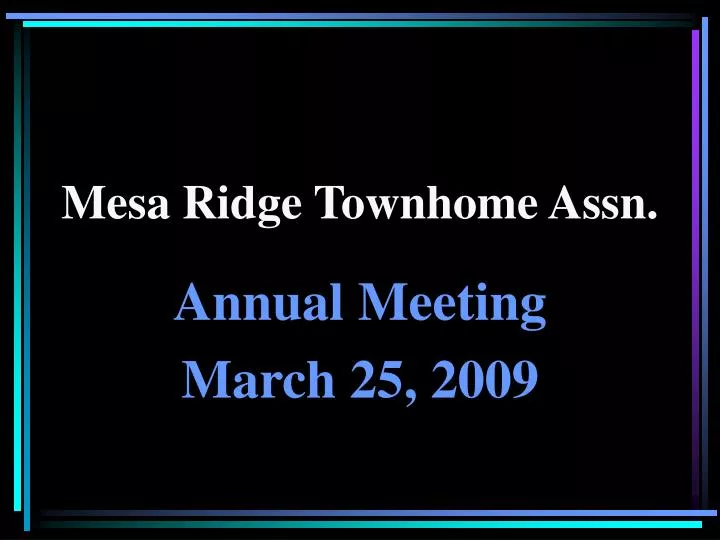 mesa ridge townhome assn