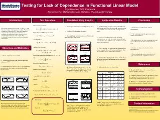 Testing for Lack of Dependence in Functional Linear Model Inga Maslova, Piotr Kokoszka