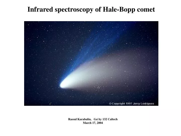 infrared spectroscopy of hale bopp comet