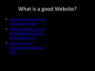 What is a good Website?