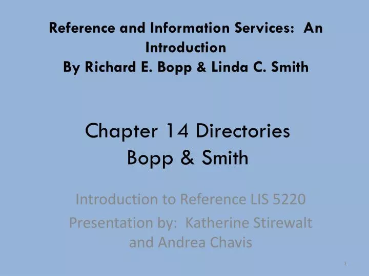 chapter 14 directories bopp smith