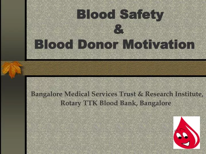 blood safety blood donor motivation