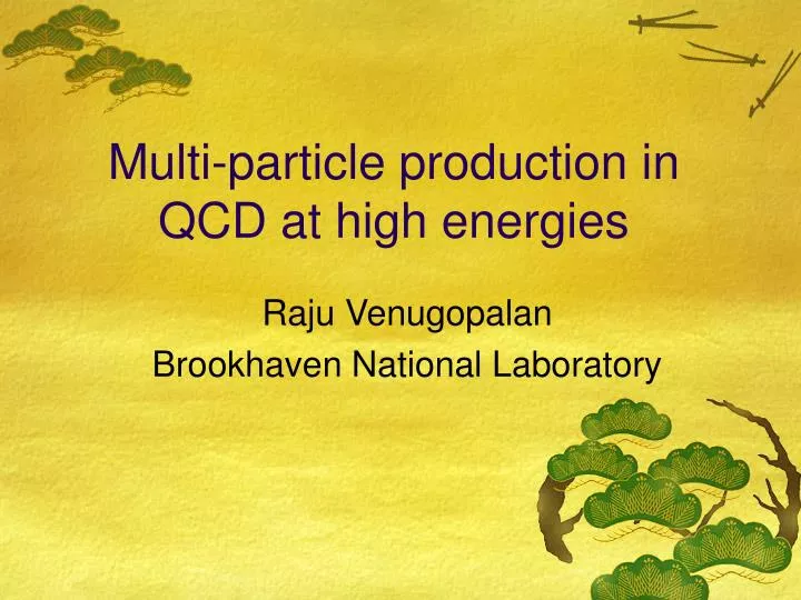 multi particle production in qcd at high energies