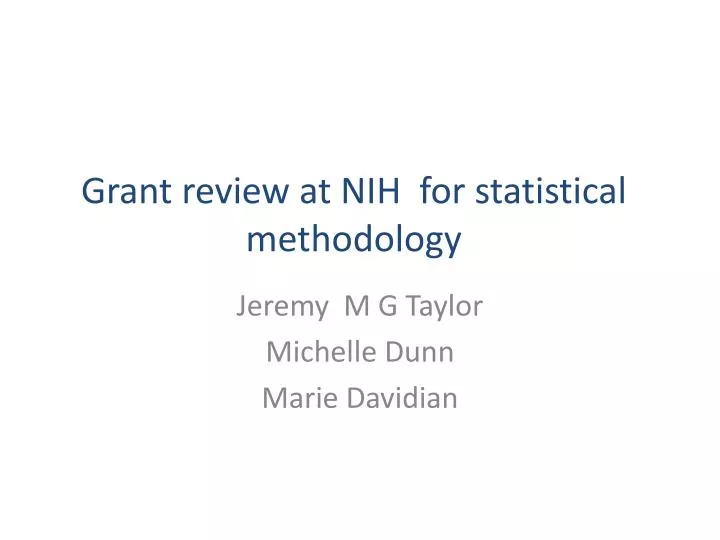 grant review at nih for statistical methodology