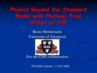 Physics Beyond the Standard Model with Photonic Final States at CDF