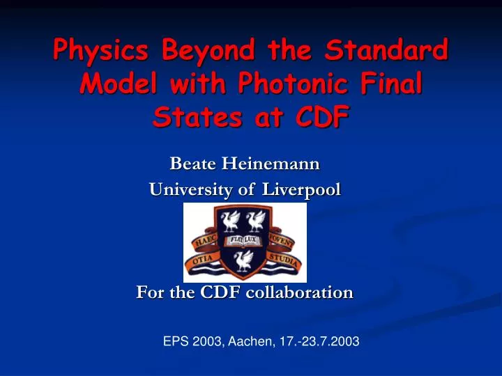 physics beyond the standard model with photonic final states at cdf