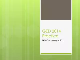 GED 2014 Practice