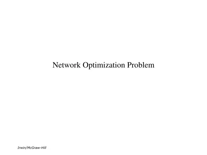 network optimization problem