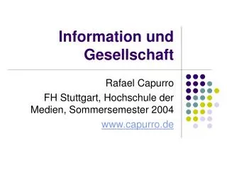 information und gesellschaft