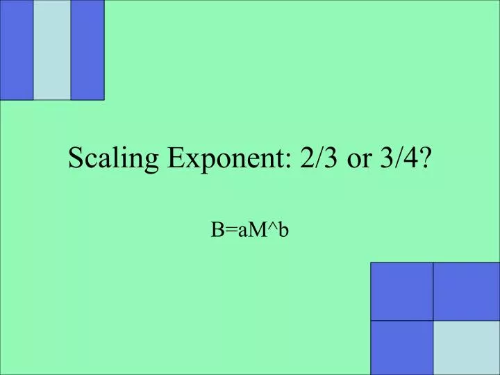 scaling exponent 2 3 or 3 4