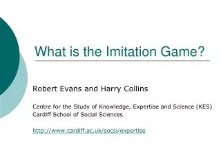 What is the Imitation Game?