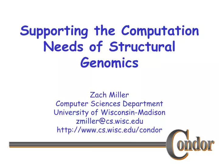supporting the computation needs of structural genomics