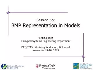 Session 5b: BMP Representation in Models