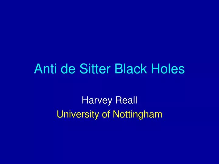 anti de sitter black holes