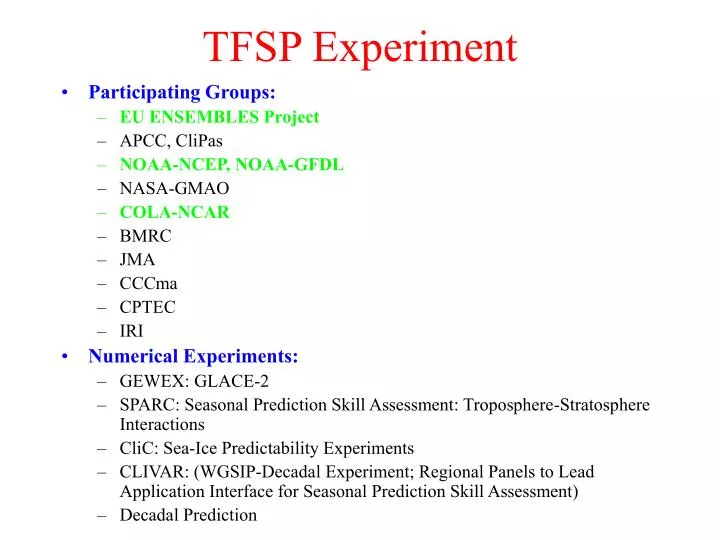 tfsp experiment