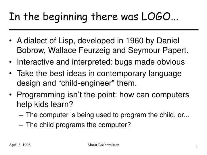 in the beginning there was logo