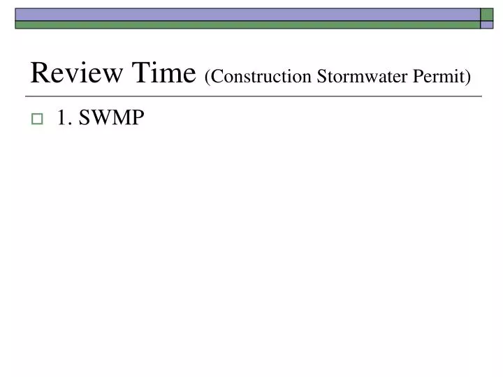 review time construction stormwater permit