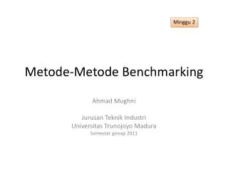 metode metode benchmarking