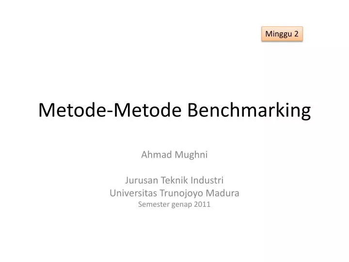 metode metode benchmarking