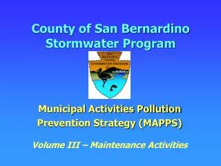 County of San Bernardino Stormwater Program