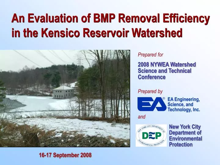 an evaluation of bmp removal efficiency in the kensico reservoir watershed