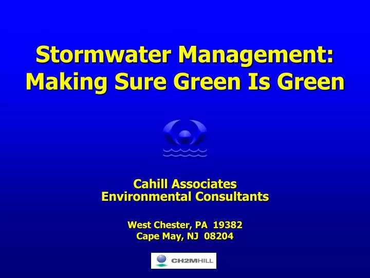stormwater management making sure green is green