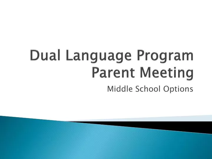 dual language program parent meeting