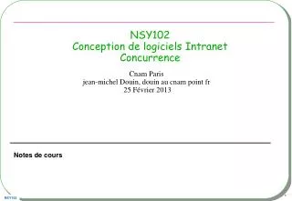 NSY102 Conception de logiciels Intranet Concurrence