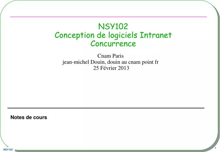 nsy102 conception de logiciels intranet concurrence