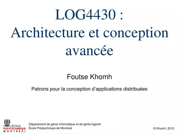 log4430 architecture et conception avanc e