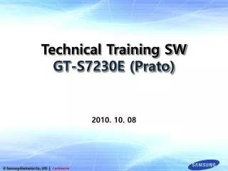 Technical Training SW GT-S7230E (Prato)