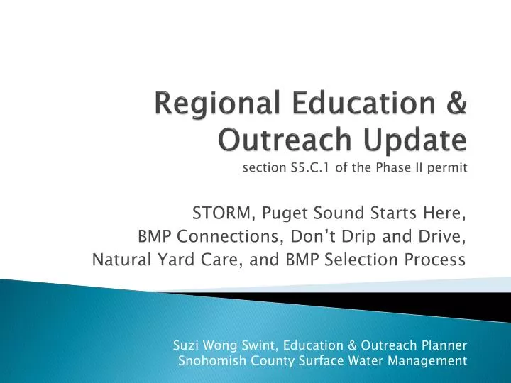 regional education outreach update section s5 c 1 of the phase ii permit
