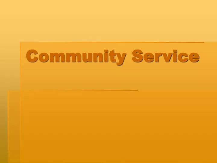 community service