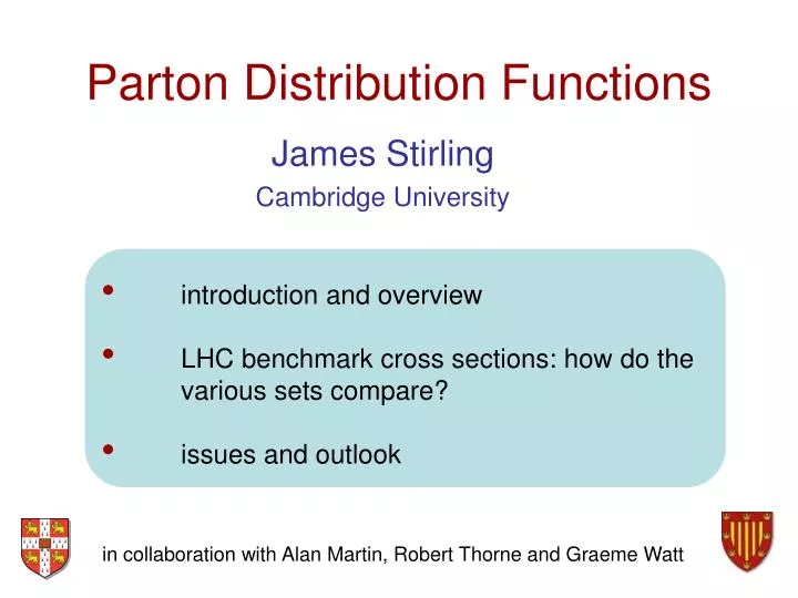 parton distribution functions