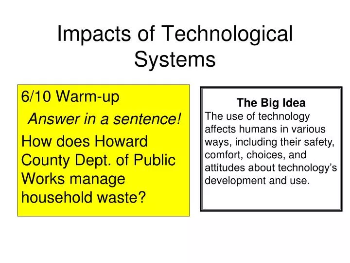 impacts of technological systems